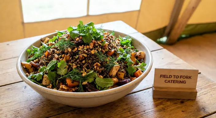 Fragrant wild rice salad with soy and ginger dressing